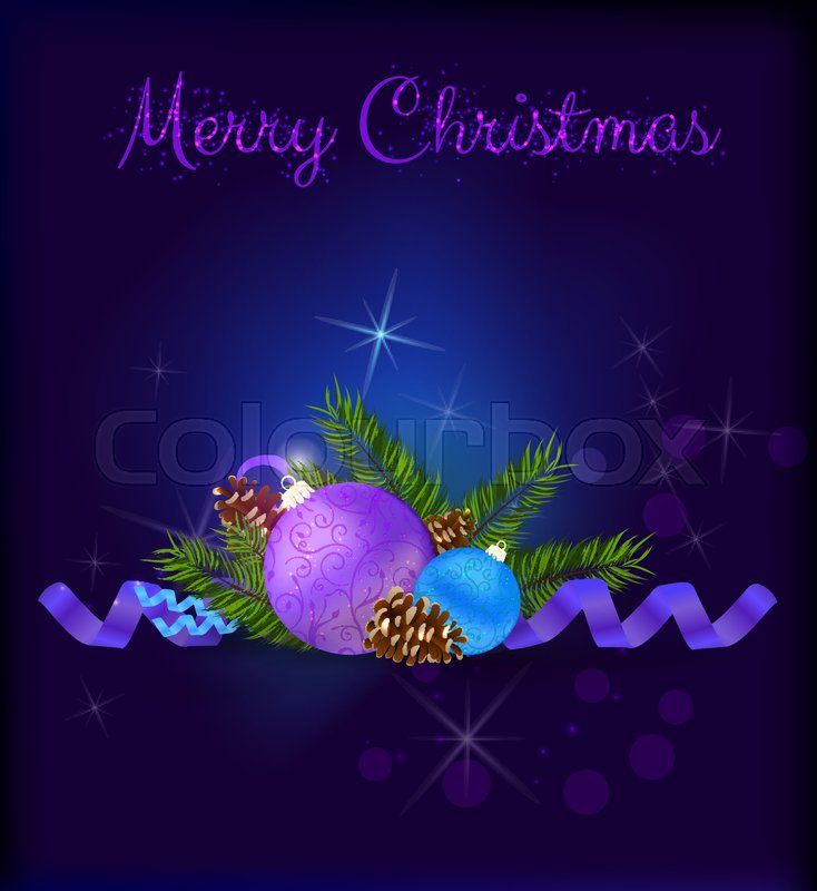 christmas card with blue and purple stock vector colourbox blue christmas card backgrounds