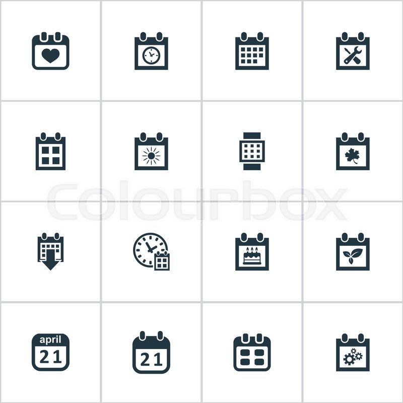vector illustration set of simple plan icons elements planner leaf