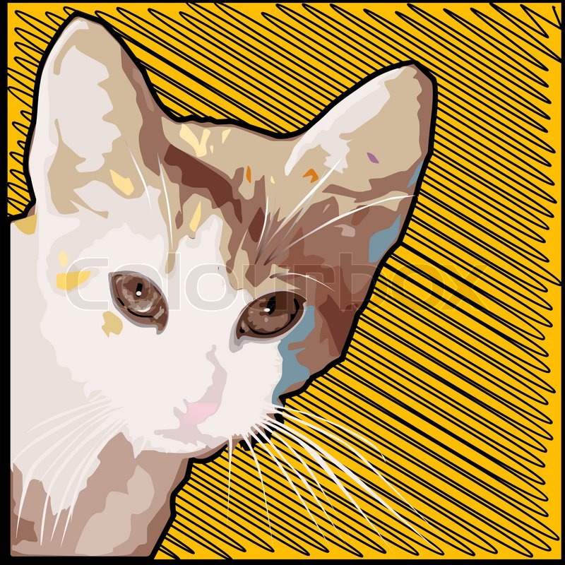 Grunge background with cute cat | Stock image | Colourbox