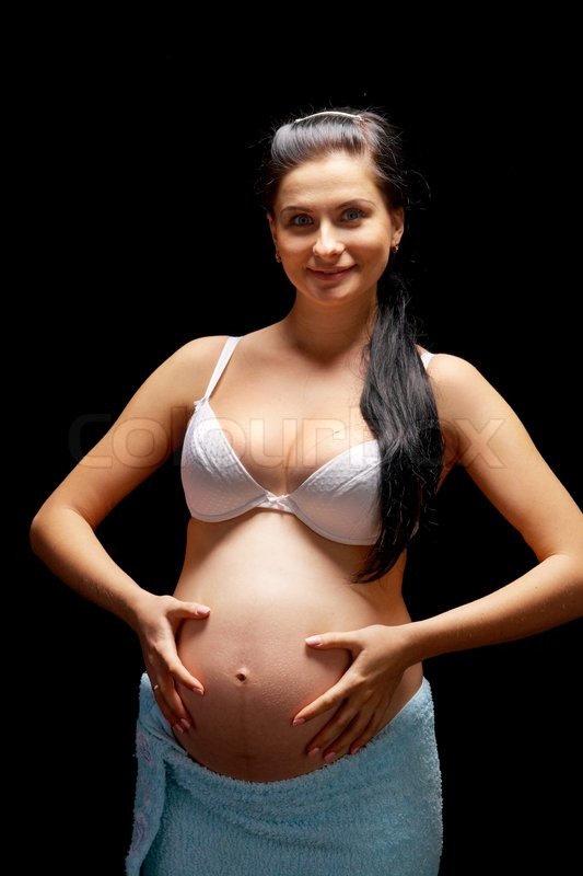 Beauty Pregnant On Black Background  Stock Photo  Colourbox-3382