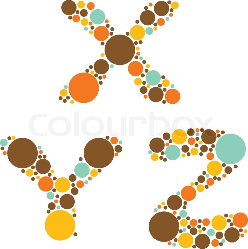 Alphabet part seven X, Y, Z Stock vector Colourbox