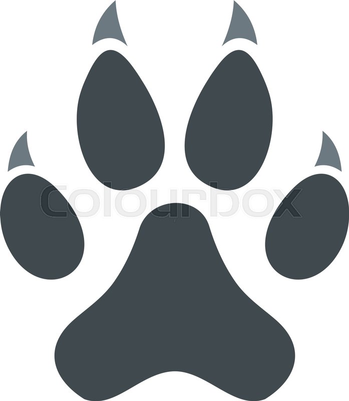 Cat paw icon flat isolated on white | Stock vector | Colourbox