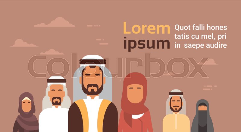 Arab Business People Group Arabic Stock Vector Colourbox