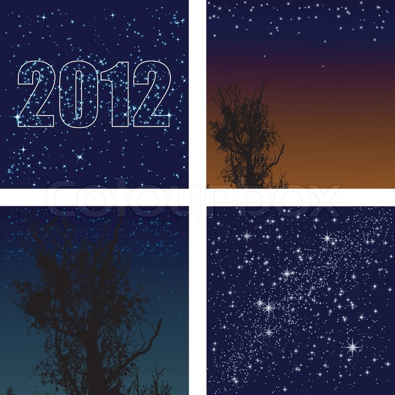 Vector set of background starry sky | Stock vector | Colourbox