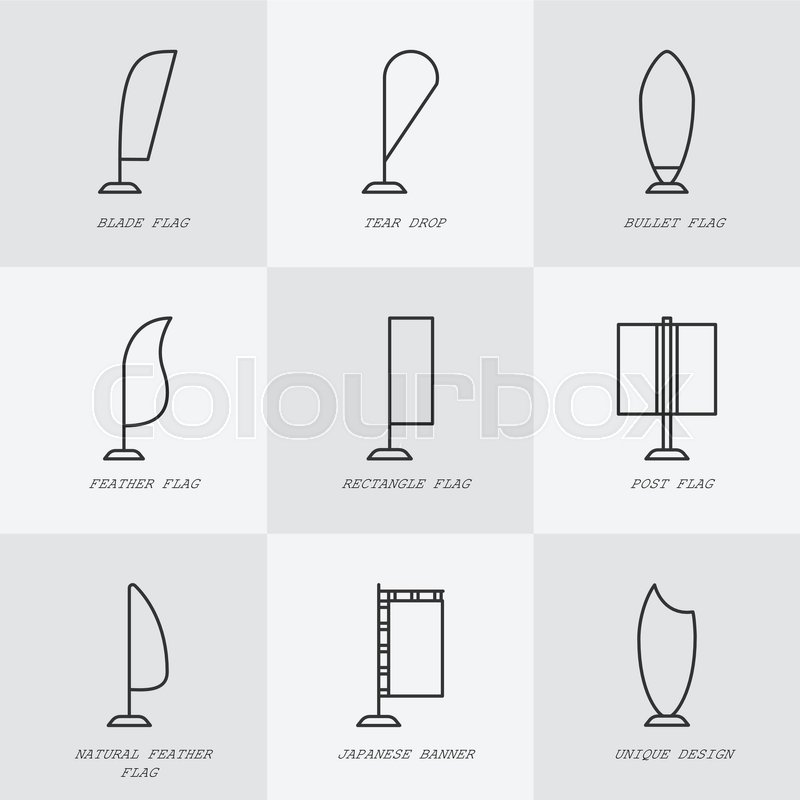Advertising Exhibition Bow Flags Stock Vector Colourbox