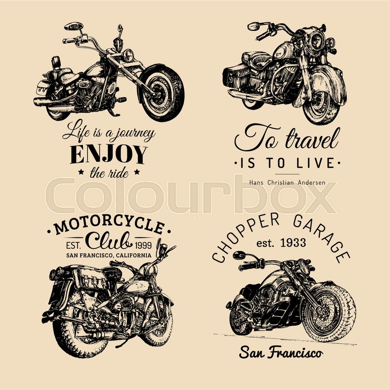 life is a journey enjoy the ride. motorcycle travel print. biker lettering.  Stock Vector