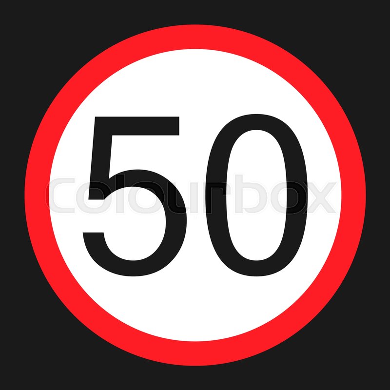 Maximum speed limit 50 flat icon, ... | Stock vector | Colourbox