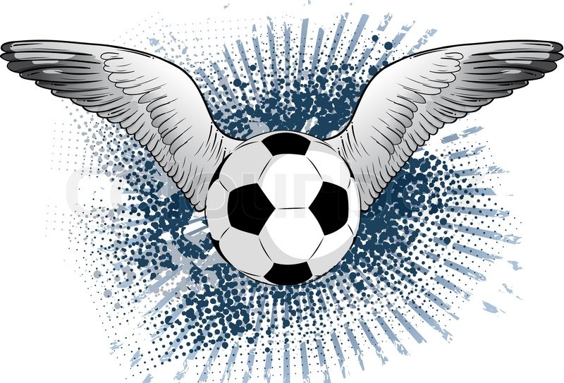 Soccer ball with two wings Stock Vector Colourbox