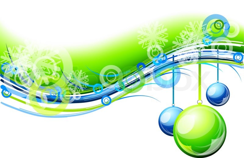 Blue and green christmas background Stock Vector Colourbox