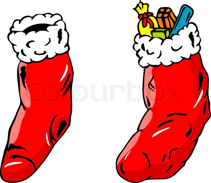 isolated full and empty christmas socks stock vector colourbox
