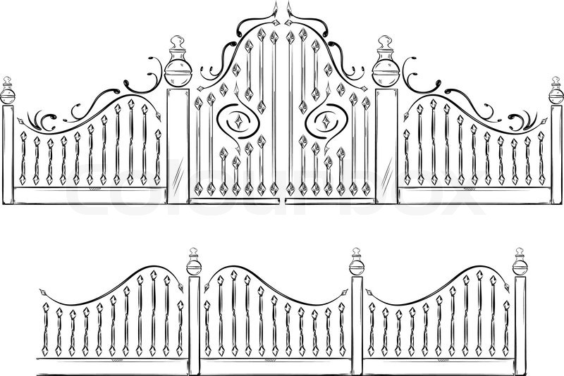 Gate Isolated On The White Stock Vector Colourbox
