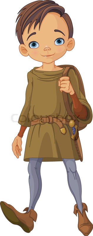 Illustration of cute medieval boy | Stock vector | Colourbox