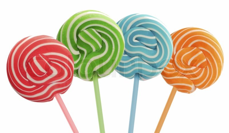 Colourful lollipop isolated on the ... | Stock image | Colourbox