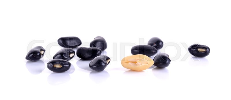 Black beans isolated on the white | Stock image | Colourbox