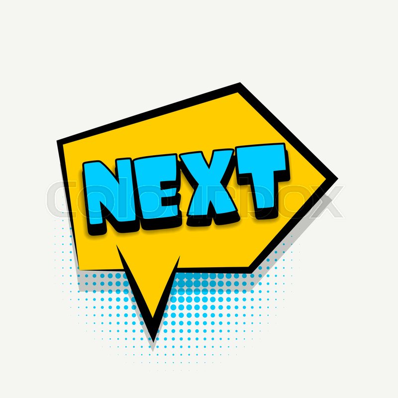 Lettering next, arrow. Comics book ... | Stock vector | Colourbox