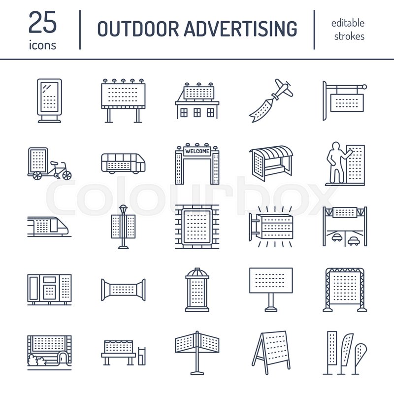Outdoor Advertising Commercial And Stock Vector Colourbox