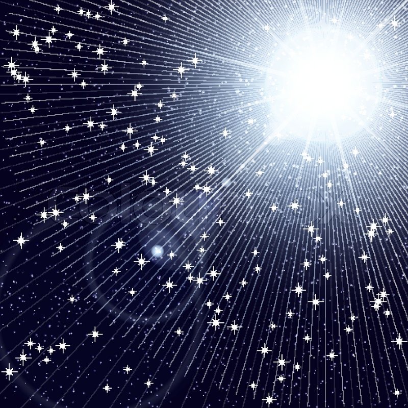 Bright star shining in the starry cosmos Stock Vector Colourbox