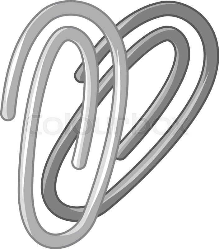 Paperclip icon in monochrome style Stock vector Colourbox