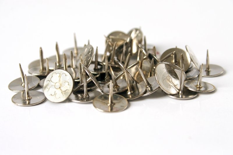 Thumb tacks isolated Stock image Colourbox