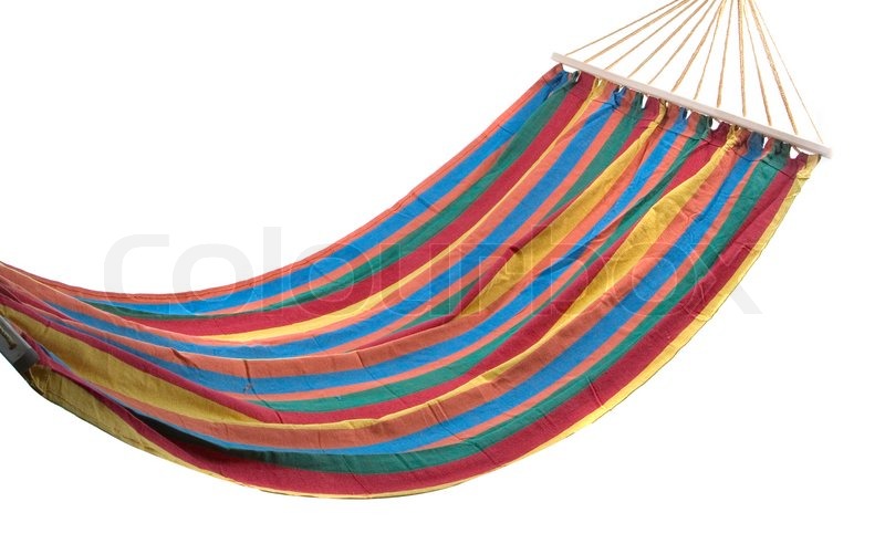 colorful hammock isolatad on a white background stock photo