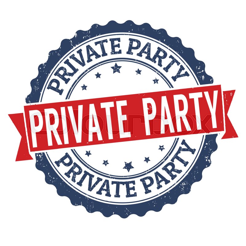 Private party sign or stamp on white ... | Stock vector | Colourbox