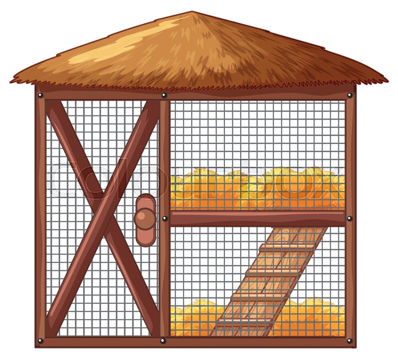 Chicken coop with no chicken Stock vector Colourbox