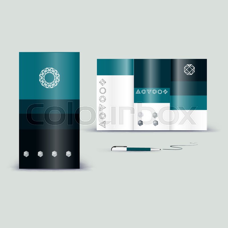 corporate booklet promotion template with color elements vector