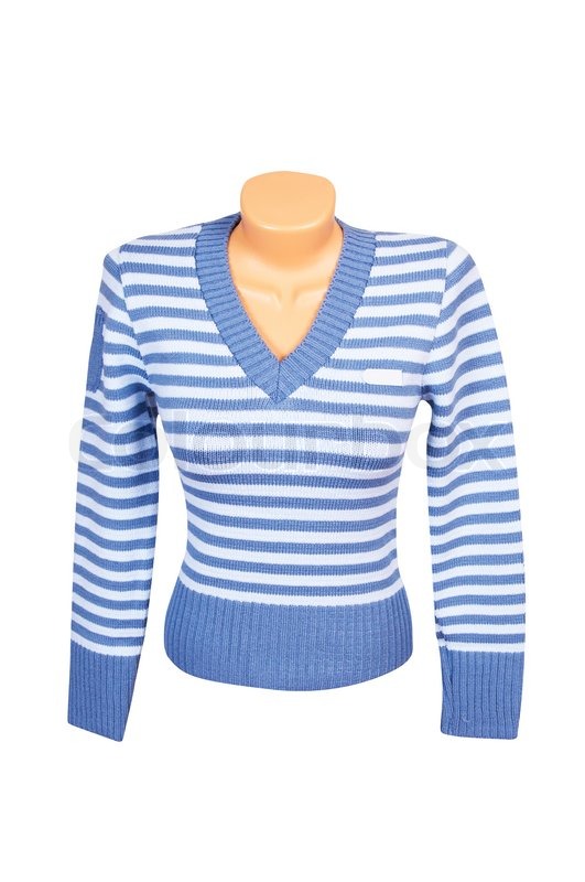 Nice blue sweater isolated on a white 