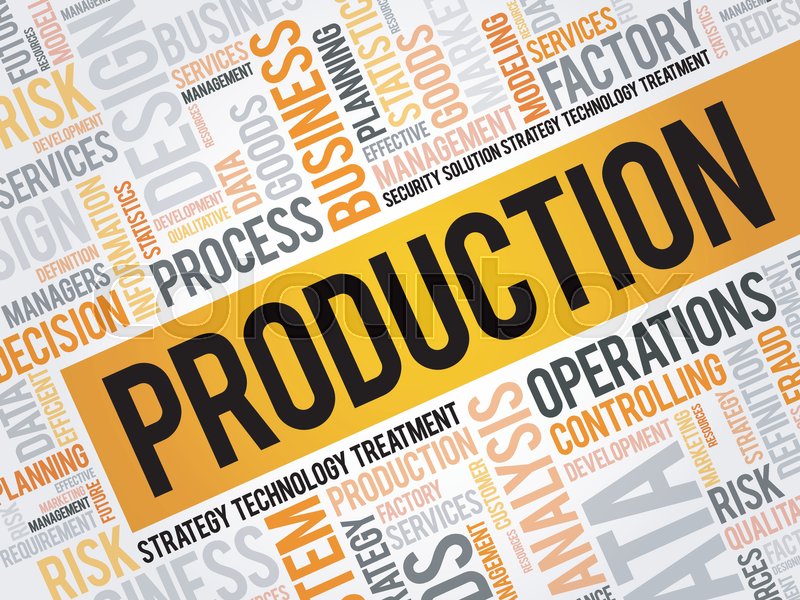 PRODUCTION word cloud, business Stock vector Colourbox