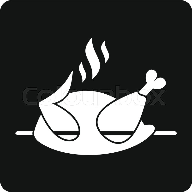 Grilled chicken on a grill icon in Stock vector Colourbox
