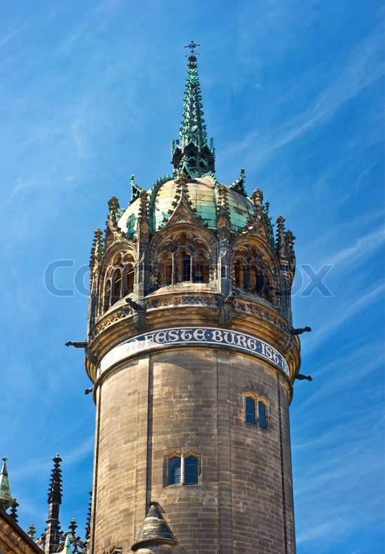 Tower of Palace Cathedral Wittenberg is Stock image Colourbox