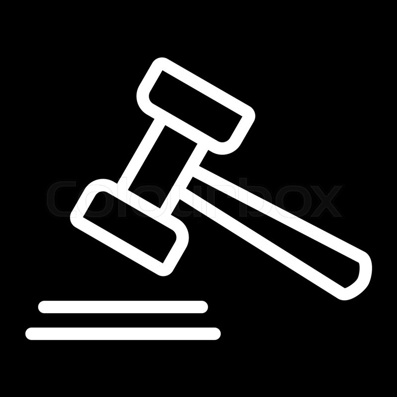 Black And White Gavel Outline Black And White Gavel Outline