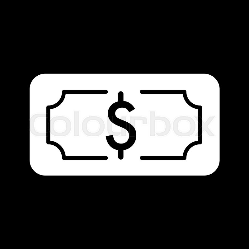 Money dollar vector icon. Black and | Stock vector | Colourbox