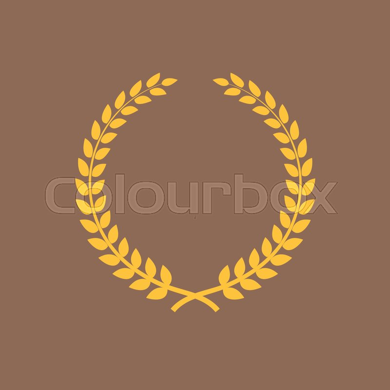 Golden laurel wreath. Symbol of ... | Stock vector | Colourbox