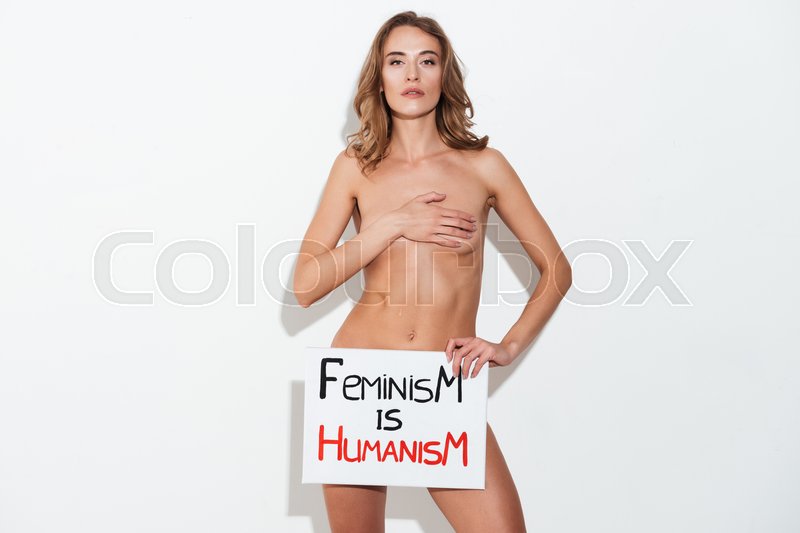 Confident Young Naked Woman Hiding Her Body With Hands And Nameplate With Slogan Stock Photo Colourbox Confident Young Naked Woman Hiding Her Body With Hands And Nameplate With Slogan Stock Photo Colourbox
