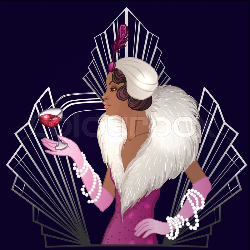 Retro fashion: glamour girl of twenties (African American 