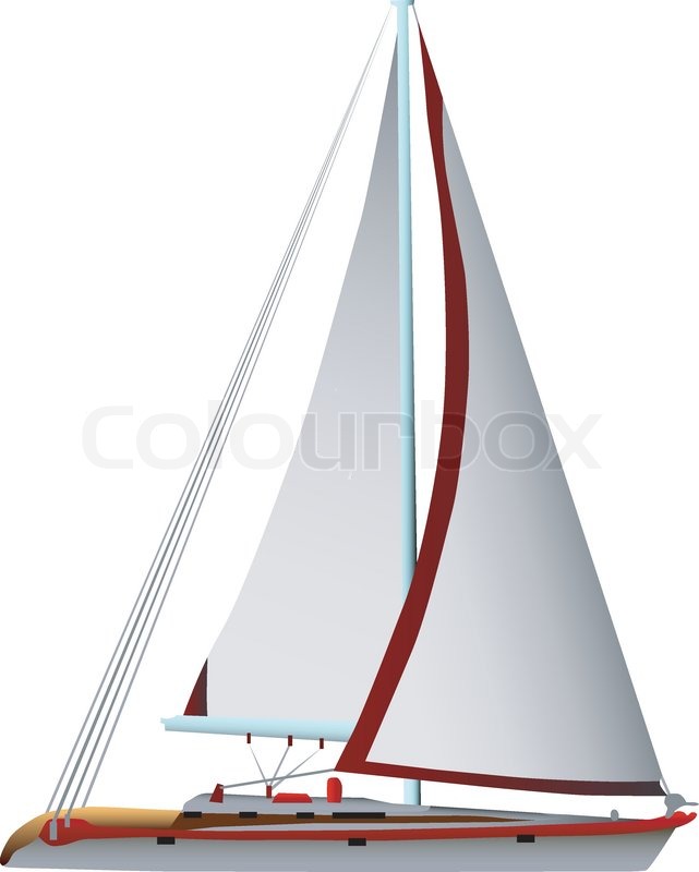 Vector - sailing boat isolated on the white background ...