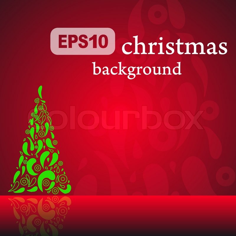 Red Christmas background with fancy | Stock vector | Colourbox