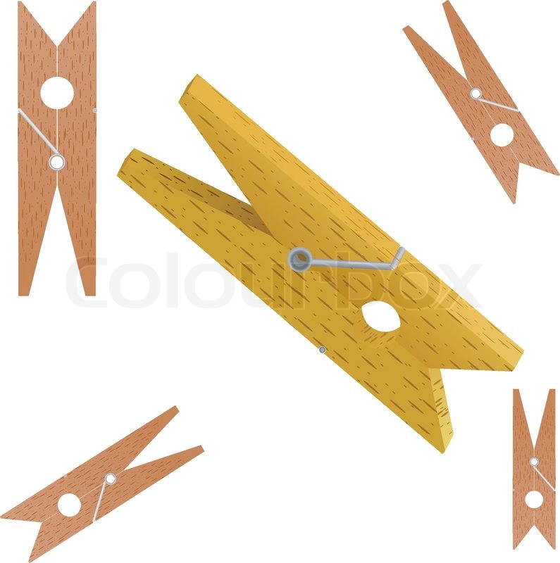Vector illustration of Clothespin Stock vector Colourbox