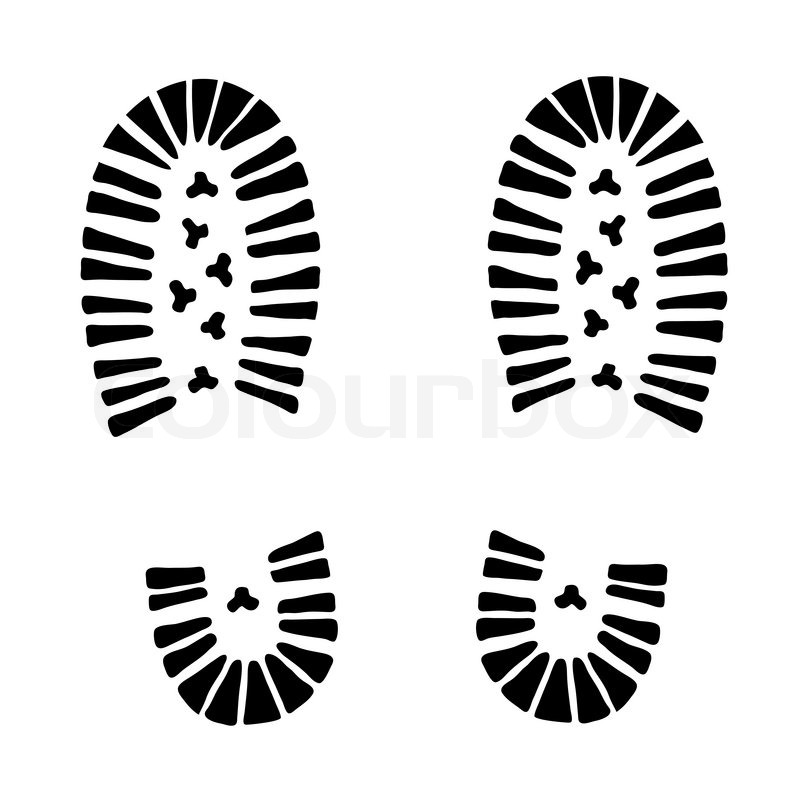 Black vector trail foot on white background (illustration) | Stock