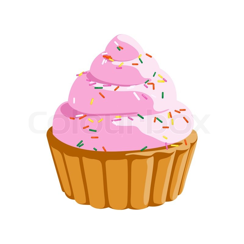Vector leckerer kleiner Kuchen auf weißem Hintergrund Vector leckerer kleiner Kuchen auf weißem Hintergrund