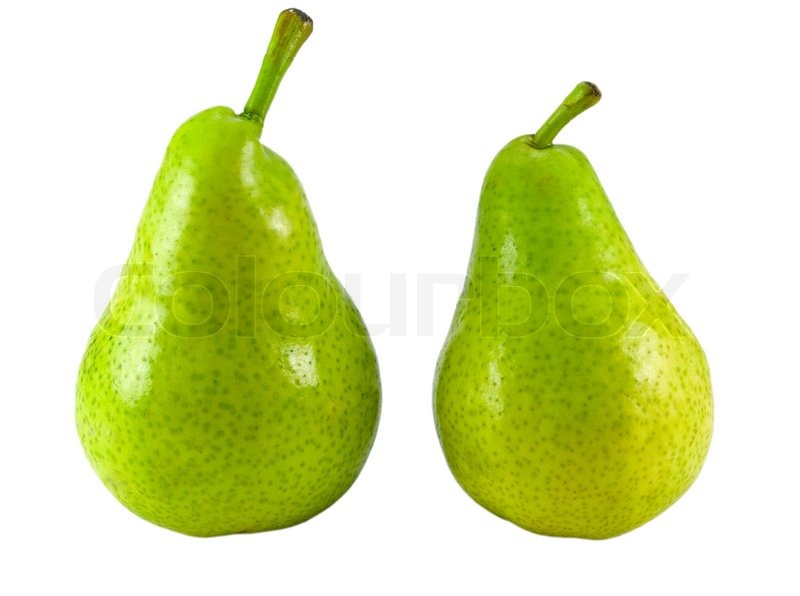 Two pears isolated over white | Stock Photo | Colourbox