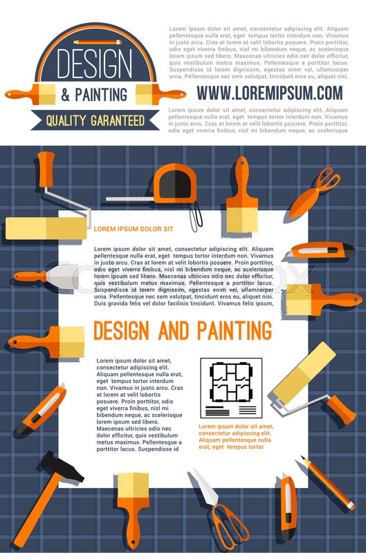 Home Design And Painting Poster For Construction Company Vector Extraordinary Home Design Companies Painting Home Design And Painting Poster For Construction Company Vector Extraordinary Home Design Companies Painting