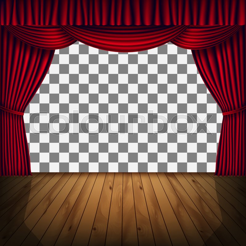Transparent frame of stage with red Stock vector Colourbox
