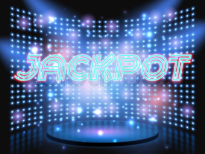 Jackpot casino win neon lettering live ... | Stock vector | Colourbox