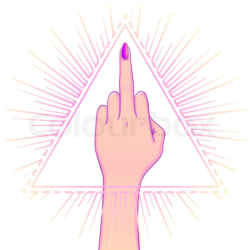 Female Hand Showing Middle Finger Over Stock Vector Colourbox