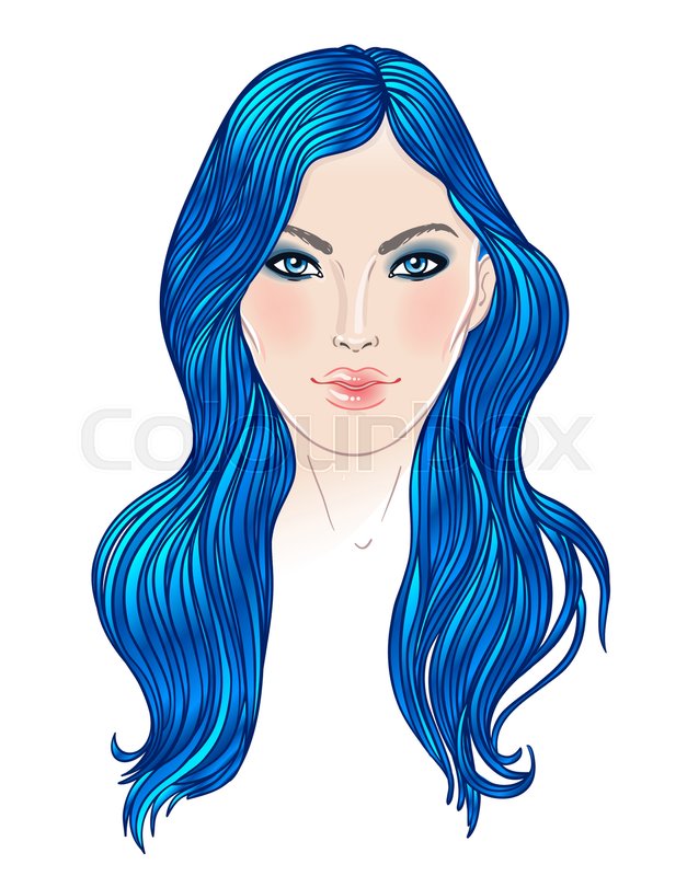Young Caucasian Woman With Long Hair Stock Vector Colourbox