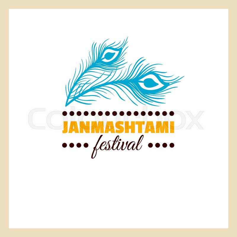 Happy Janmashtami Color Badge With Stock Vector Colourbox