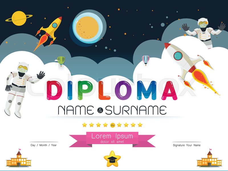 kids diploma template preschool elementary school kids diploma