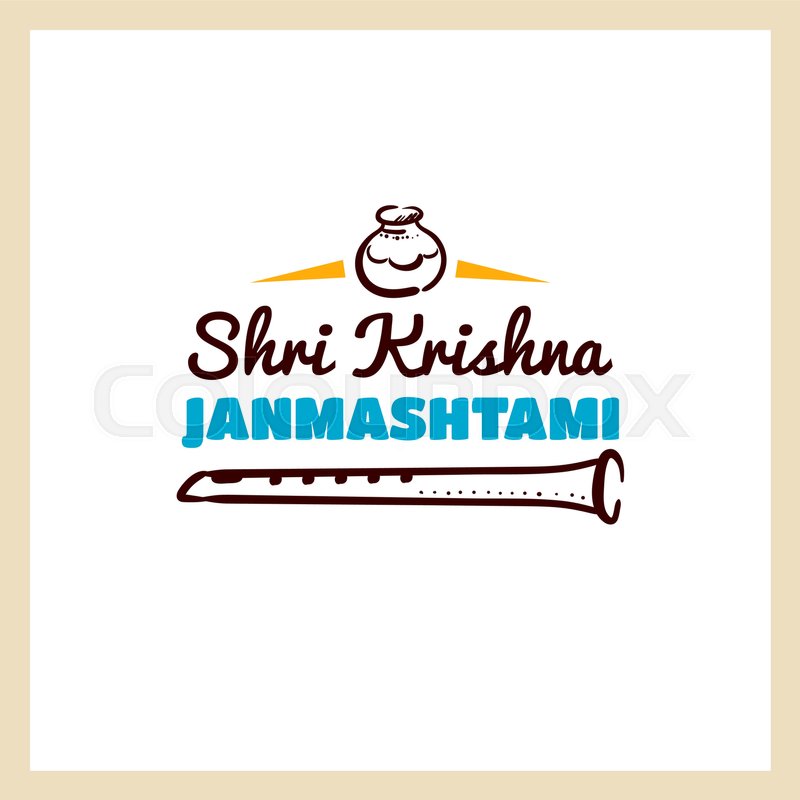 Happy Janmashtami Color Badge With Stock Vector Colourbox